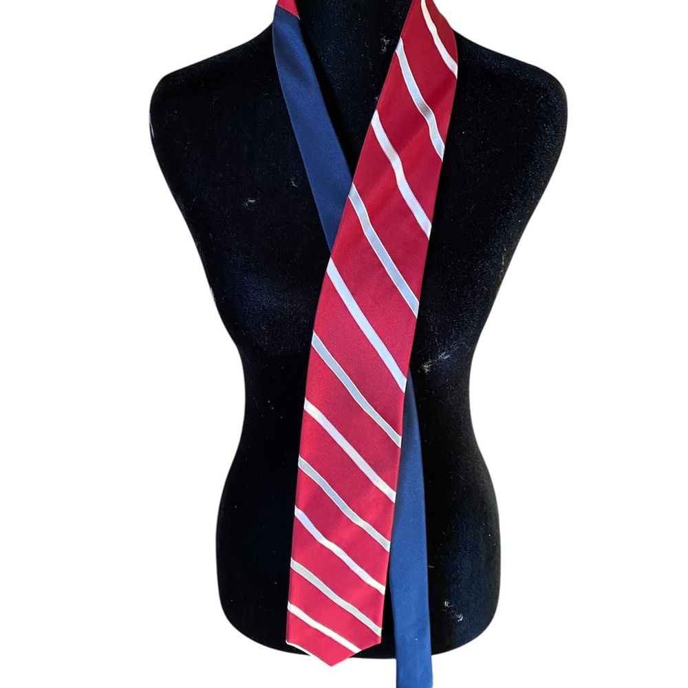 Tommy Hilfiger Red and Blue Striped Tie